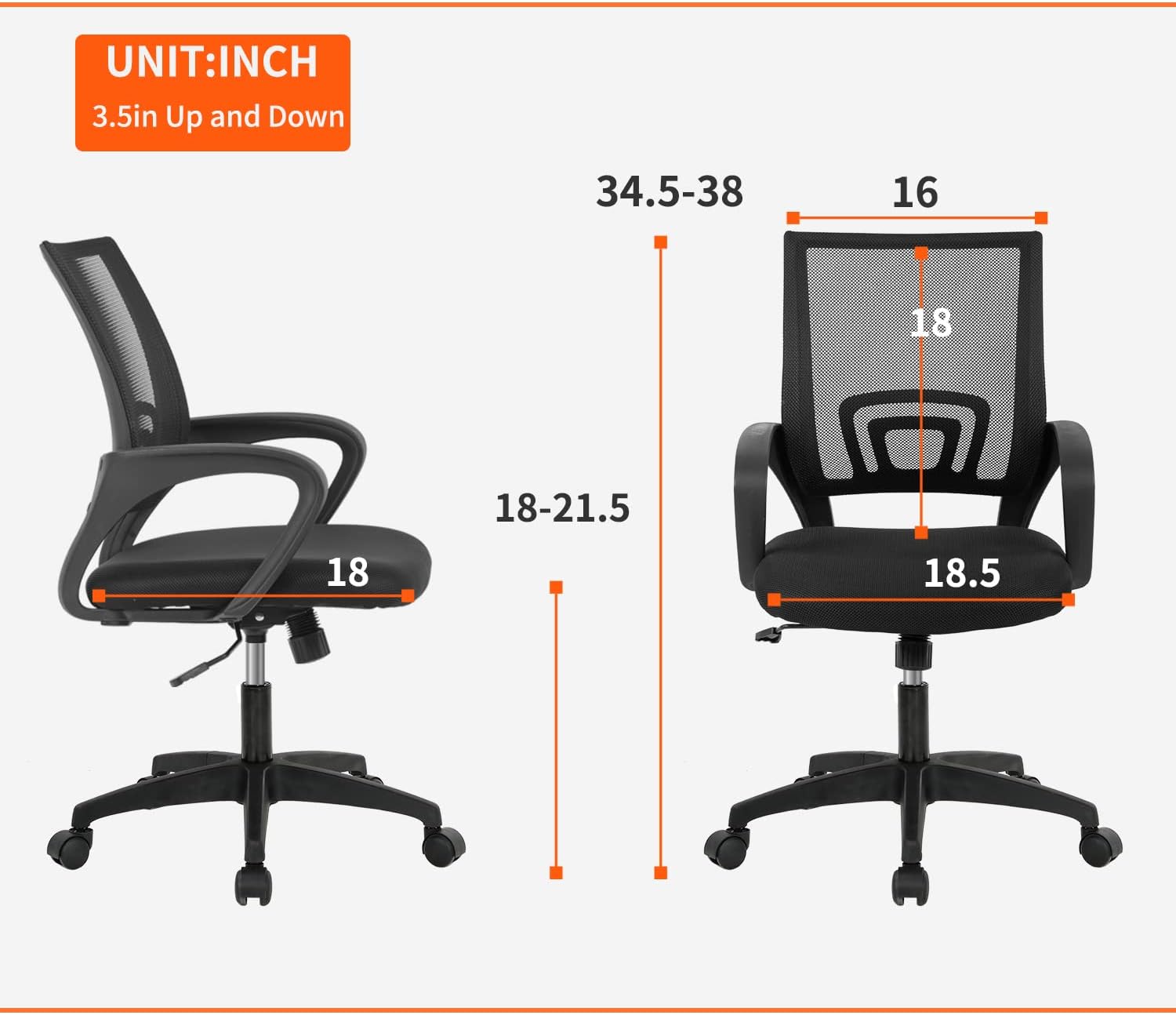 BestOffice Ergonomic Office Chair Desk Chair Mesh Computer Chair