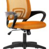 BestOffice Home Office Chair Ergonomic Desk Chair Mesh Computer Chair with Lumbar Support Armrest Executive Rolling Swivel Adjustable Mid Back Task Chair for Women Adults (Orange)