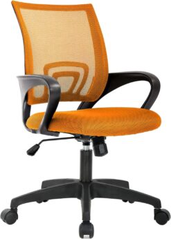 BestOffice Home Office Chair Ergonomic Desk Chair Mesh Computer Chair with Lumbar Support Armrest Executive Rolling Swivel Adjustable Mid Back Task Chair for Women Adults (Orange)