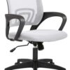 BestOffice Home Office Chair Ergonomic Desk Chair Mesh Computer Chair with Lumbar Support Armrest Executive Rolling Swivel Adjustable Mid Back Task Chair for Women Adults (White)