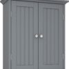 ChooChoo Bathroom Wall Cabinet, Over The Toilet Space Saver Storage Cabinet, Medicine Cabinet with 2 Door and Adjustable Shelves, Cupboard (Grey)