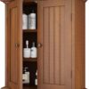 ChooChoo Bathroom Wall Cabinet, Over The Toilet Space Saver Storage Cabinet, Medicine Cabinet with 2 Door and Adjustable Shelves, Cupboard (Rustic)