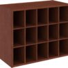 ClosetMaid 15 Cube Stackable Storage Organizer for Shoes, Bags, Crafts, Hobbies with Wood Shelves, for Closet, Entryway or Mudroom, Dark Cherry