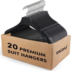 DEDU Plastic Extra Wide Shoulder Suit Hangers for Men 20 Pack Width 17.3