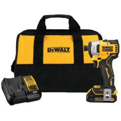 DEWALT DCF809C1 ATOMIC 20V MAX Cordless Brushless Compact 1 4 in. Impact Driver, (1) 20V 1.3Ah Battery, Charger, and Bag