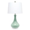 Elegant Designs Ceramic Tear Drop Shaped Table Lamp - Aqua