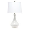Elegant Designs Ceramic Tear Drop Shaped Table Lamp - White