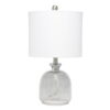 Elegant Designs Modern Textured Glass Table Lamp - White