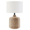 Evelyn&Zoe Jolina 20.5" Petite Rattan Table Lamp with Fabric Shade