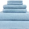 Everplush Diamond Jacquard 6 Pieces Bath Towel Set, Aquamarine