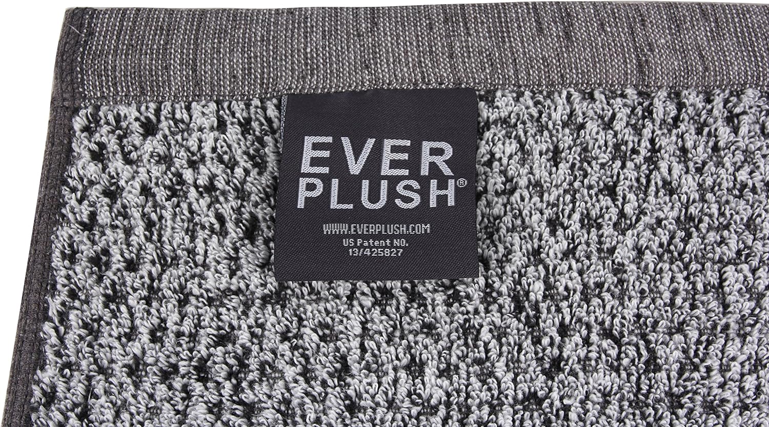 Everplush Diamond Jacquard 6 Piece Bath Towel Set, Grey