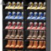 FIDUCIAL HOME 9 Tiers Tall Large Shoe Storage Cabinet 36 Pairs Closed High Top Shoe Rack Holder Organizer with Clear Lid，Fit Size 12