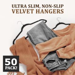 Home-it Premium Velvet Hangers 50 Pack - Black Suit Hangers Non