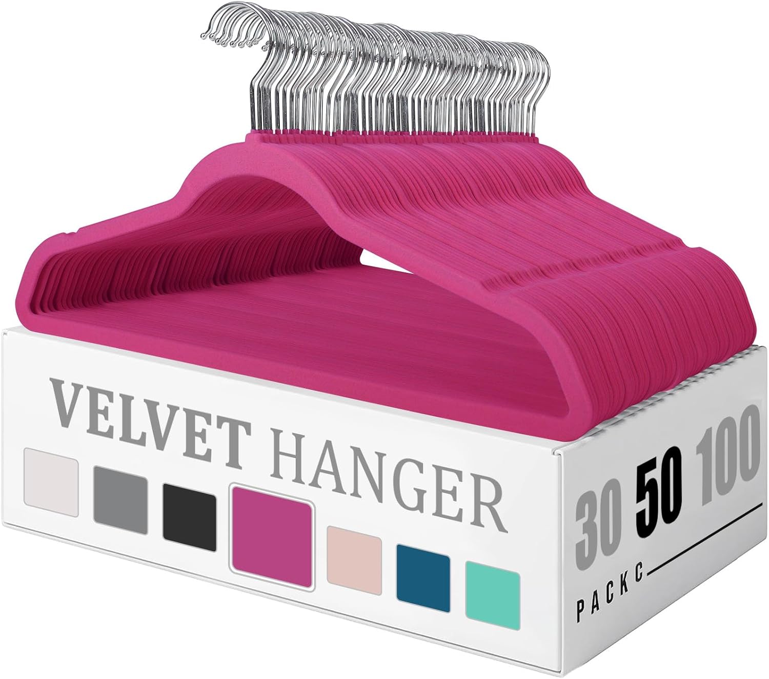 Flysums Premium Velvet Hangers 50 Pack, Heavy Duty Study Black