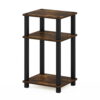Furinno Just 3-Tier Turn-N-Tube End Table, 1-Pack, Amber Pine/Black