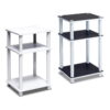 Furinno Just 3-Tier Turn-N-Tube End Table, 2-Pack, White/White