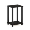 Furinno Simplistic End Table, Small, Espresso/Black