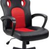 Furmax Office Chair Desk Chair Leather Gaming Chair Computer Chair Racing Style Ergonomic Adjustable Swivel Task Chair with Lumbar Support and Arms (Red)