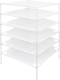 Growsun Sweater Drying Rack 6-Layer Stackable Mesh Cloth Dry Dyier,White