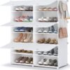 HOMIDEC Shoe Rack, 6 Tier Shoe Storage Cabinet 24 Pair Plastic Shoe Shelves Organizer for Closet Hallway Bedroom Entryway