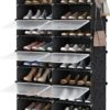 HOMIDEC Shoe Rack, 8 Tier Shoe Storage Cabinet 32 Pair Plastic Shoe Shelves Organizer for Closet Hallway Bedroom Entryway