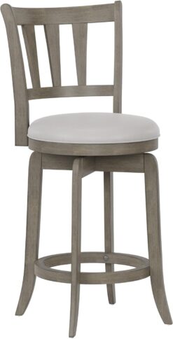Hillsdale Presque Isle Wood Counter Height Swivel Stool, Aged Gray