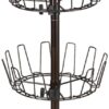 Household Essentials 2139-1 Metal Four-Tier Adjustable Revolving Shoe Rack | Holds up to 24 Pairs of Shoes | Antique Bronze Finish
