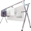 JAUREE 79 Inches Clothes Drying Rack, Stainless Steel Garment Rack Adjustable and Foldable Space Saving Laundry Drying Rack for Indoor Outdoor with 20 Windproof Hooks