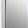 Kohler CB-CLC2026FS 20" W x 26" H Single-Door Bathroom Medicine Cabinet with Mirror, Recessed or Surface Mount Bathroom Wall Cabinet, Beveled Edges,Silver
