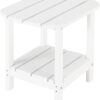 LZRS Double Adirondack Side Table, Outdoor Side Tables, End Tables for Patio, Backyard,Pool, Indoor Companion, Easy Maintenance & Weather Resistant, Oval double Layer(White)