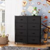 Lacoo Dresser for Bedroom with 8 Drawers,Wide Chest of Drawers,Suitable for Living Room,Corridor,Nursery,Black