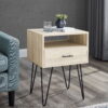 Manor Park 18 inch 1-Drawer Hairpin End Table, Birch