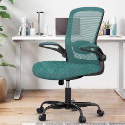 Mimoglad Office Chair, Ergonomic Desk Chair with Adjustable Lumbar Support, High Back Mesh Computer Chair with Flip-up Armrests-BIFMA Passed Task Chairs, Executive Chair for Home Office (Green, Modern)