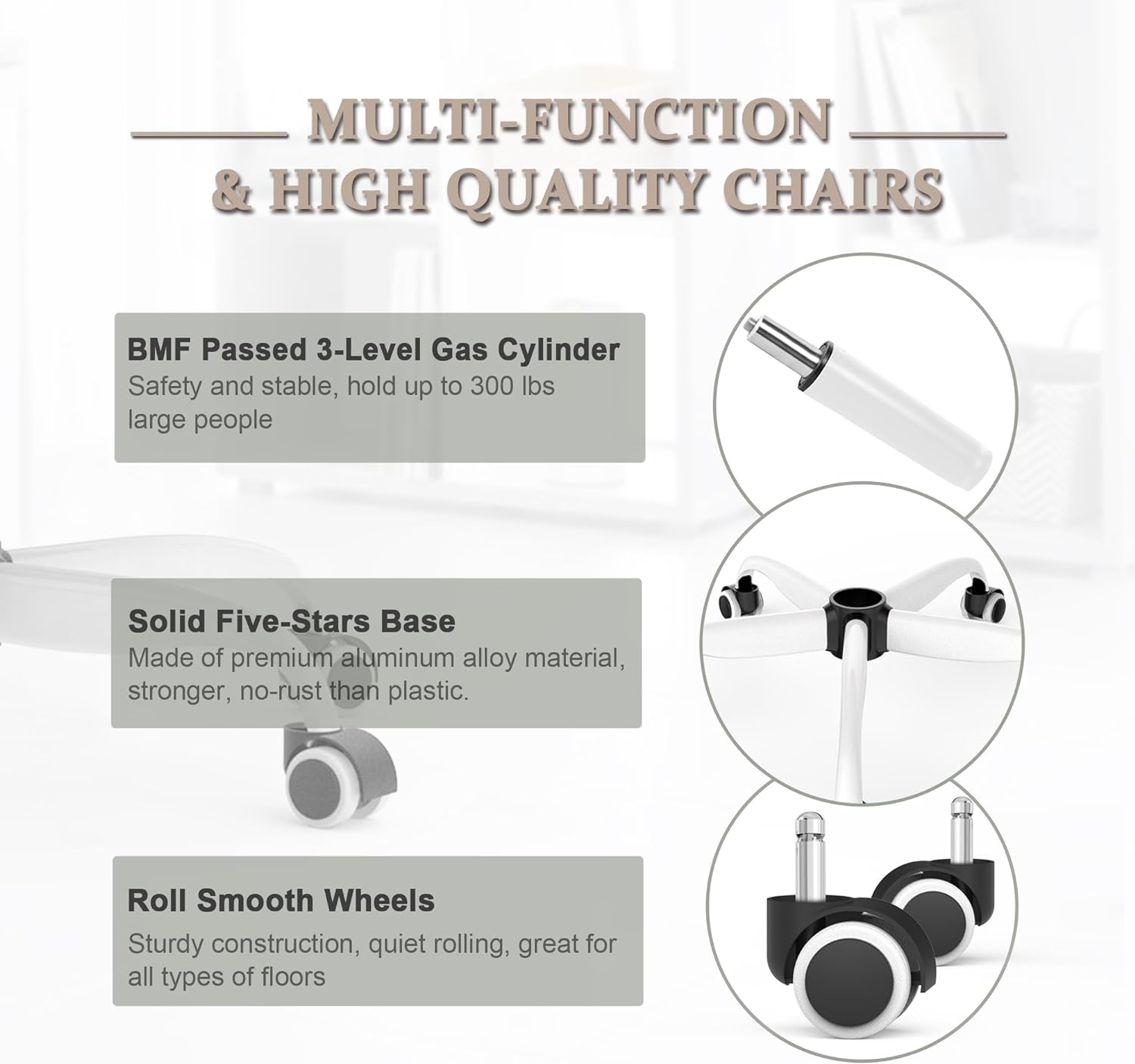 Mimoglad Office Chair, High Back Ergonomic Desk Chair with Adjustable Lumbar  Support and Headrest, Swivel Task Chair with flip-up Armrests for Guitar  Playing, 5 Years Warranty – Built to Order, Made in