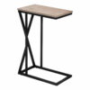 Monarch Specialties  10.25 x 18.5 x 25 in. Accent Table - Dark Taupe & Black Metal