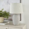 Nourison 23" Grey Unglazed Ceramic Rustic Urn Lamp for Bedroom, Living Room, Dining Room, Office