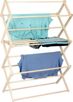 Pennsylvania Woodworks Clothes Drying Rack: Solid Maple Hard Wood Laundry Rack for Sweaters, Blouses, Lingerie & More, Durable Folding Drying Rack, Made in USA, No Assembly Needed, Large
