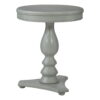 Powell Stanton Round Pedestal Indoor Accent Side Table, 24.5" Tall, Light Gray