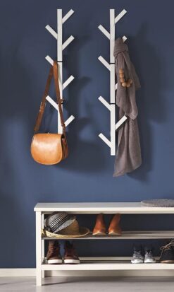 Premium Racks Coat Rack & Hat Rack – Modern Design – Wall Mounted – Stylish – (White)
