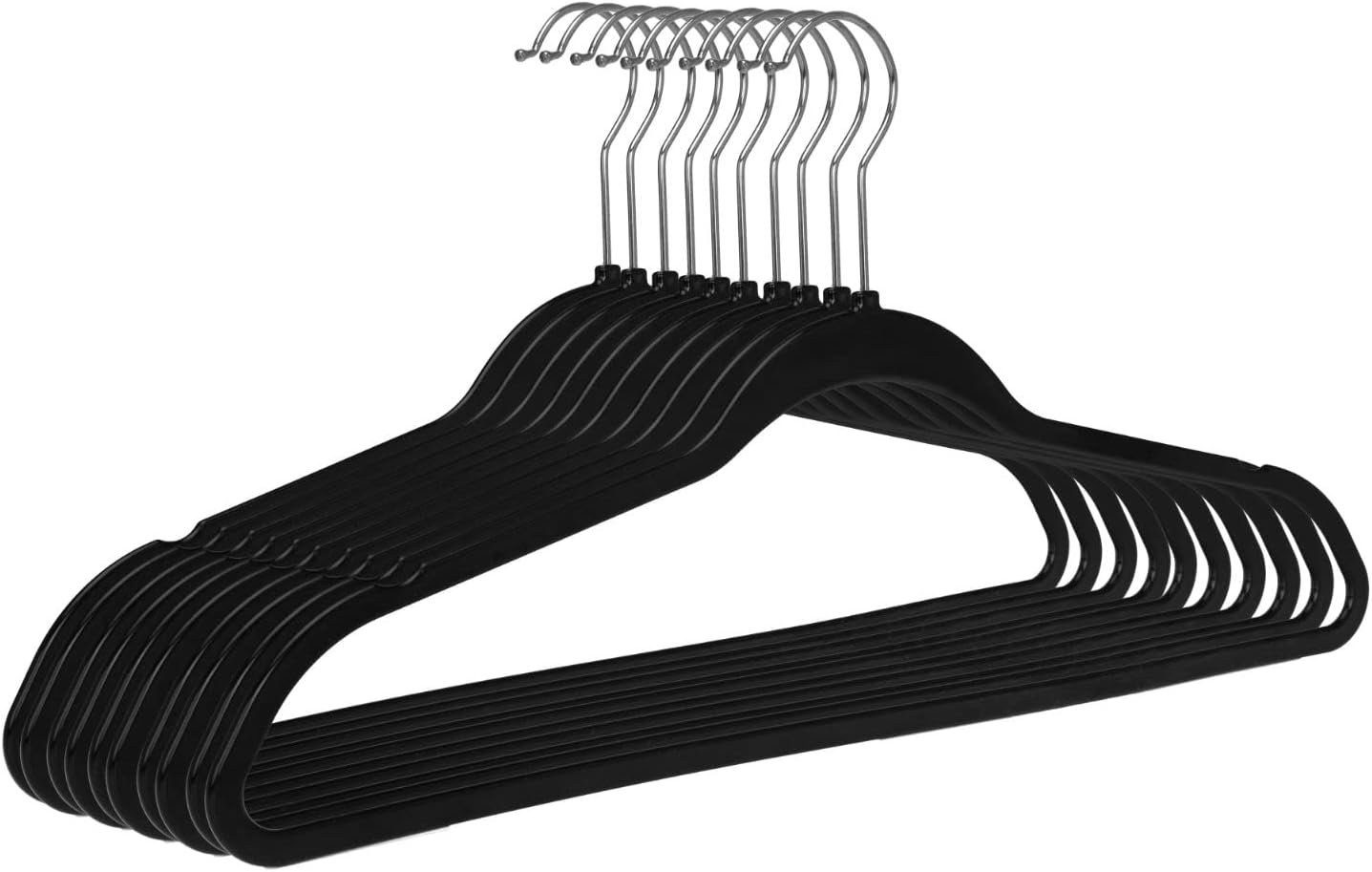 Non-Slip Velvet Clothing Hangers, 5 Pack, Black Coat Hanger