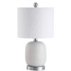 SAFAVIEH Tucana Solid 19 in. H Table Lamp with USB Port, White