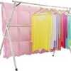 SHAREWIN Clothes Drying Rack, 79 Inches Laundry Drying Rack Adjustable and Foldable Space Saving Hanger Rack Stainless Steel Garment Rack for Indoor Outdoor