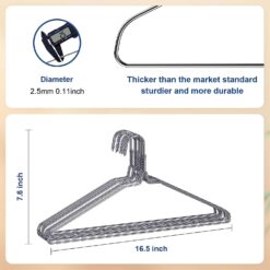 Wire Hangers 10 Pack Coat Hangers Strong Heavy Duty Stainless Steel Metal  Hangers 16.5 Inch Ultra Thin Space Saving Clothes Hangers