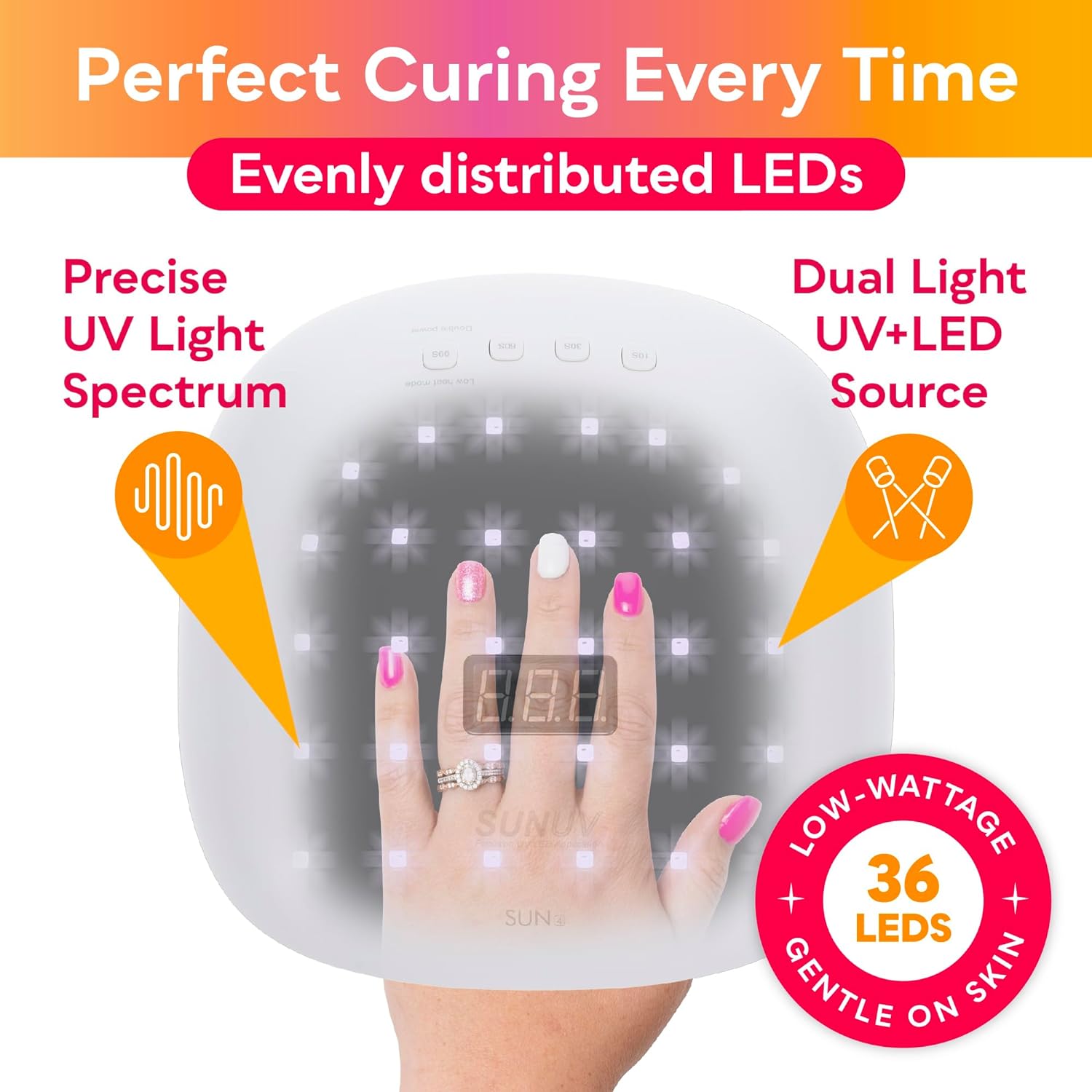 UV LED Nail Lamp 48W SUN5 Nail Dryer Machine Gel Nail Polish Curing LED UV  Light (White) - Walmart.com