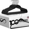 SereneLife Premium Non-Slip Velvet Hangers - Space Saving Heavy Duty Slim Suit Clothes Hanger Set with 360 Degree Swivel Metal Hook, Can Hold Up to 10 Lbs. For Coats, Jackets, Pants & Dress (100-Pack)