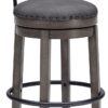 Signature Design by Ashley Caitbrook 30" Farmhouse Bar Height Upholstered Swivel Barstool, Gray