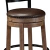 Signature Design by Ashley Pinnadel 24.25" Modern Farmhouse Swivel Counter Height Barstool, Light Brown