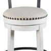 Signature Design by Ashley Valebeck 24.5" Modern Swivel Counter Height Barstool, Whitewash