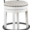 Signature Design by Ashley Valebeck 30" Modern Swivel Pub Height Barstool, Whitewash