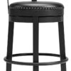 Signature Design by Ashley Valebeck 30.38" Casual Pub Height Upholstered Swivel Barstool, Black